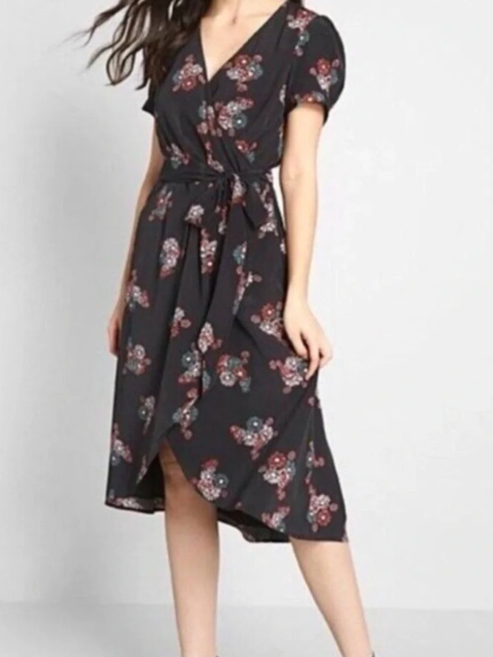 NWT Modcloth boho floral faux wrap dress